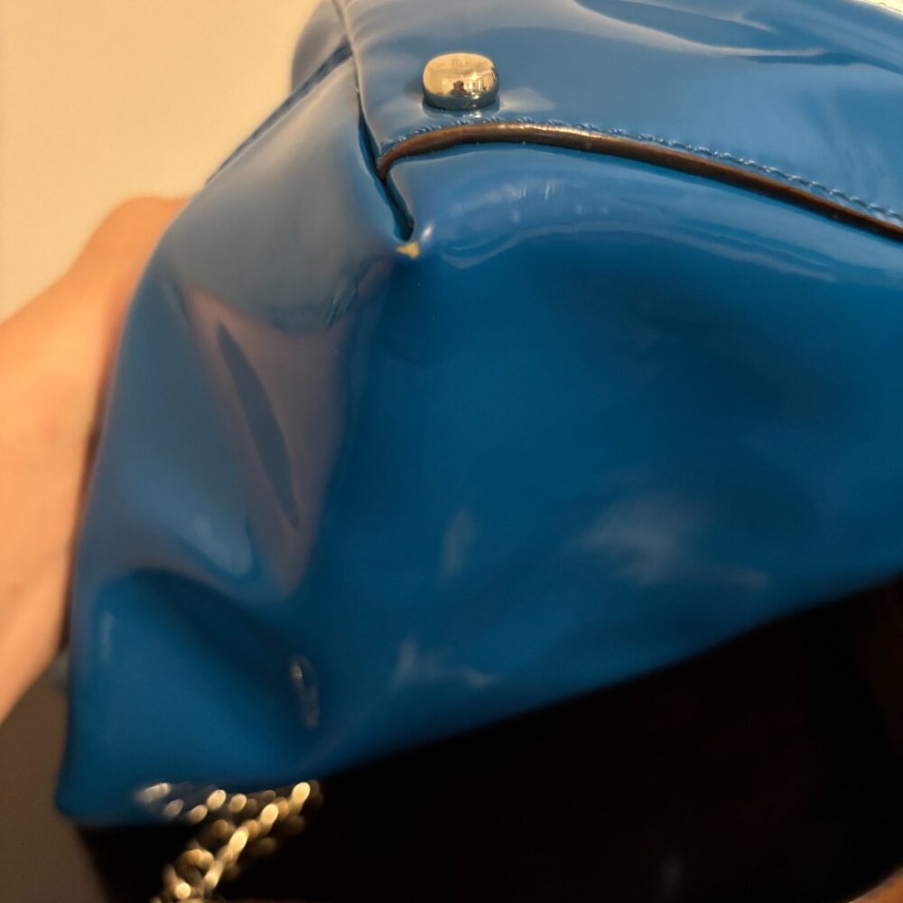 Kate Spade Kingsbury Park Blue Patent Leather Tote - Picture 9 of 12